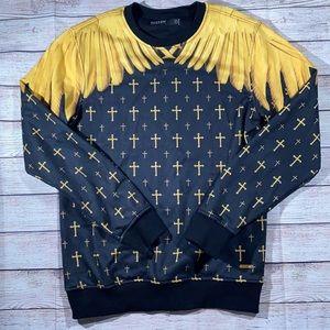 Hudson cross crew neck sweater men’s size Large